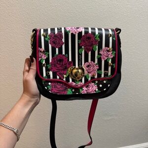 Floral Striped Crossbody Bag